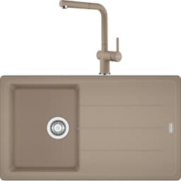 Franke Basis Bfg 611-86 Granit Eviye + Active Plus Doccia 2.0 Armatür (Oyster) görsel 1