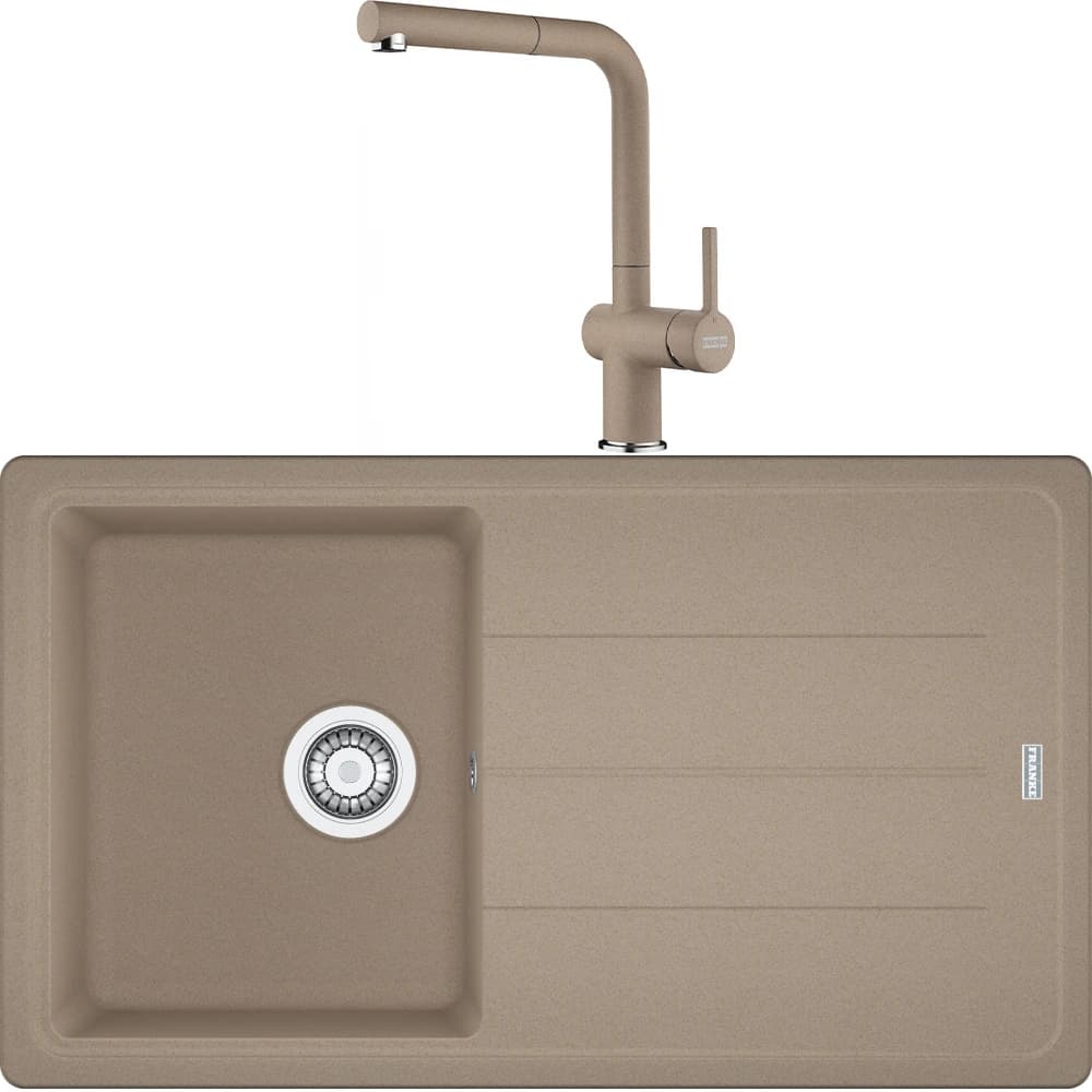Franke Basis Bfg 611-86 Granit Eviye + Active Plus Doccia 2.0 Armatür (Oyster)