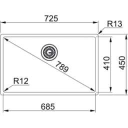 Franke Box Bxx 210/110-68 Tek Gözlü Damlalıksız Çelik Evye görsel 2