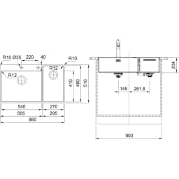 Franke Box Center BWX 220-54-27 Paslanmaz Çelik Evye görsel 2
