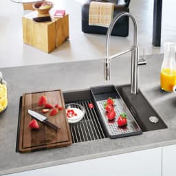 Franke Kubus 2 KNG 110-62 Slate Grey Granit Eviye görsel 3