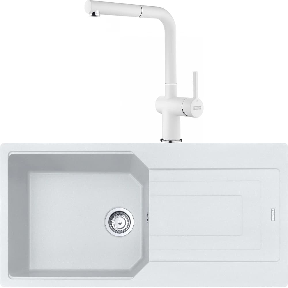 Franke Urban Ubg 611-100 Granit Eviye + Active Plus Doccia 2.0 Armatür (Bianco)