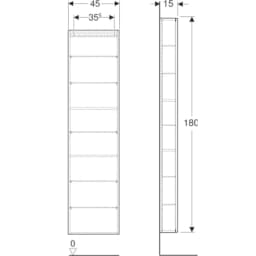 Geberit 45 Cm İç Aynalı Antrasit Cam Boy Dolabı - 502.317.JK.2 görsel 2