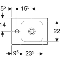 Geberit Icon 38x28 Cm Sol Lavabo - 124836000 görsel 2