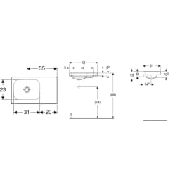 Geberit iCon 53x31 Cm Etajerli Lavabo - 501.832.00.3 görsel 2