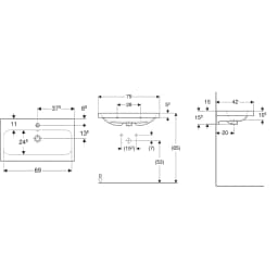 Geberit iCon Light 75x42 Cm Çıkıntılı Lavabo - 501.842.00.5 görsel 2
