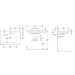Geberit iCon Light 75x48 Cm Etajerli Lavabo - 501.839.00.5 görsel 2