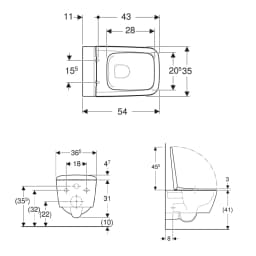 Geberit iCon Square Beyaz Asma Klozet Seti 501.671.00.1 görsel 2