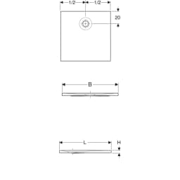 Geberit Nemea 80x80 Cm Parlak Beyaz Kare Duş Teknesi 550.570.00.1 görsel 2