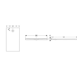 Geberit Olona 160x90 Cm Mat Beyaz Dikdörtgen Duş Teknesi - 550.774.00.1 görsel 3