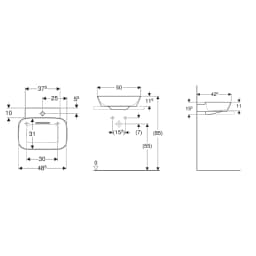 Geberit ONE CleanDrain 50x49 Cm Çanak Lavabo - 505.050.00.1 görsel 3