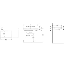 Geberit ONE CleanDrain 90x48 Cm Sağ Etajerli Lavabo - 505.042.00.1 görsel 2