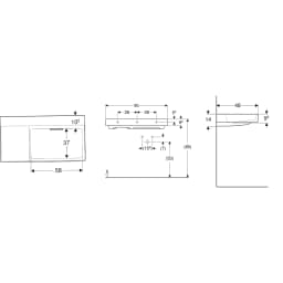 Geberit ONE CleanDrain 90x48 Cm Sol Etajerli Lavabo - 505.044.00.1 görsel 2