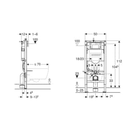 Geberit Sigma 12 Cm Asma Klozet İçin Gömme Rezervuar - 111.950.00.6 görsel 2