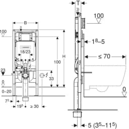 Geberit Sigma 8 Cm Duofix Duvar İçi Gömme Rezervuar Seti (Parlak Krom Panel) görsel 2