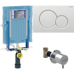 Geberit Sigma 8 Cm Kombifix Duvar İçi Gömme Rezervuar Seti (Mat Krom Panel) görsel 1