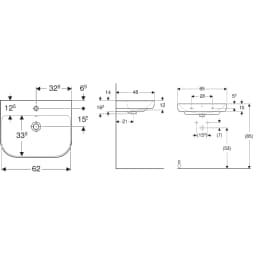 Geberit Smyle Square 65x48 Cm Lavabo - 500.230.01.1 görsel 2
