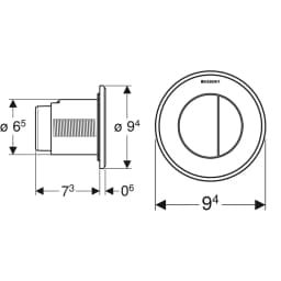 Geberit Tip 10 Mat Siyah Basma Butonu - 116.056.DW.1 görsel 2