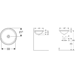 Geberit VariForm 42 Cm Yuvarlak Tezgahaltı Lavabo - 500.746.01.2 görsel 2