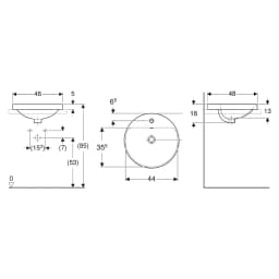 Geberit VariForm 48x48 Cm Oval Tezgah Üstü Lavabo - 500.704.01.2 görsel 2