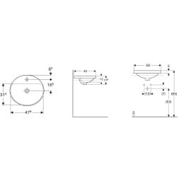 Geberit VariForm 50x45 Cm Oval Tezgah Üstü Lavabo - 500.714.01.2 görsel 2