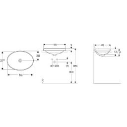 Geberit VariForm 55x40 Cm Oval Tezgah Üstü Lavabo - 500.718.01.2 görsel 2