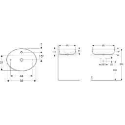 Geberit VariForm 60x45 Cm Oval Çanak Lavabo - 500.773.01.2 görsel 2