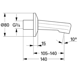 Grohe 3/4 140 Mm Çıkış Ucu - 13540000 görsel 2