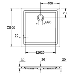 Grohe 80x80 Cm Akrilik Kare Duş Teknesi - 39302000 görsel 2