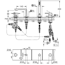 Grohe Allure New Dört Delikli Küvet Bataryası - 19316001 görsel 2