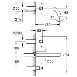 Grohe Atrio New Classic 3 Delikli Nikel Lavabo Bataryası - 20661AL0 görsel 2