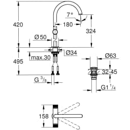 Grohe Atrio Private Collection Tek Delikli Lavabo Bataryası - 21142DC0 görsel 2