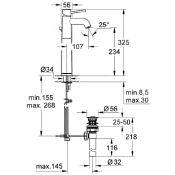Grohe BauClassic Tek Kumandalı Lavabo Bataryası - 32868000 görsel 2