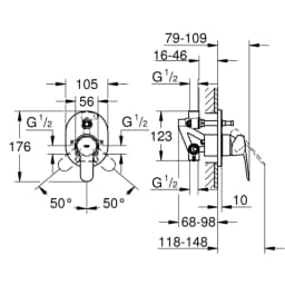 Grohe BauFlow Ankastre Duş Bataryası - 29046000 görsel 2