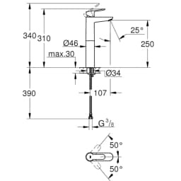Grohe BauEdge Tek Kumandalı Lavabo Bataryası - 23761000 görsel 2