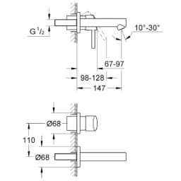 Grohe Concetto New 2 Delikli Ankastre Lavabo Bataryası - 19575001 görsel 2