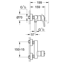 Grohe Concetto New Tek Kumandalı Duş Bataryası - 32210001 görsel 2