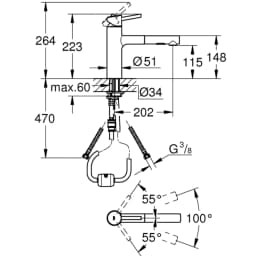 Grohe Concetto New Tek Kumandalı Eviye Bataryası - 30273DC1 görsel 2