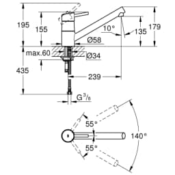 Grohe Concetto New Tek Kumandalı Eviye Bataryası - 32659001 görsel 2