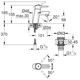 GRohe Concetto New Tek Kumandalı Lavabo Bataryası - 23931001 görsel 2