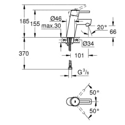 Grohe Concetto New Tek Kumandalı Lavabo Bataryası - 3224010E görsel 2