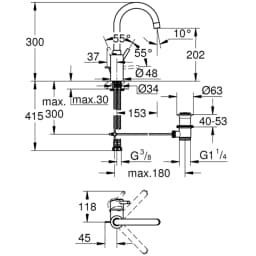 Grohe Concetto Tek Kumandalı Lavabo Bataryası - 32629002 görsel 2