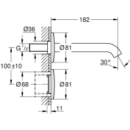 Grohe Skate Cosmopolitan Nikel Kumanda Paneli - 37535A00 görsel 2