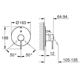 Grohe Essence New Bronz Ankastre Banyo Bataryası - 19285GL1 görsel 2
