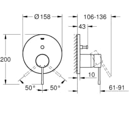 Grohe Essence New Ankastre Banyo-Duş Bataryası - 24167001 görsel 2