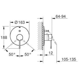 Grohe Essence New Ankastre Banyo-Duş Bataryası - 19285001 görsel 2