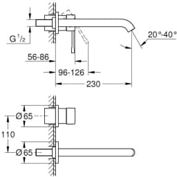 Grohe Essence New İki Delikli Altın Ankastre Lavabo Bataryası - 19967DC1 görsel 2