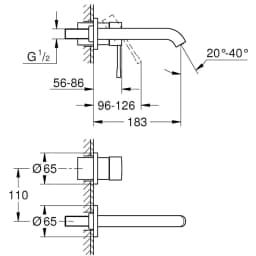 Grohe Essence New İki Delikli Nikel Ankastre Lavabo Bataryası - 19408A01 görsel 2