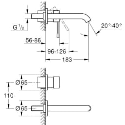 Grohe Essence New İki Delikli Rose Gold Ankastre Lavabo Bataryası - 19408DL1 görsel 2