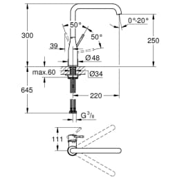 Grohe Essence New Tek Kumandalı Altın Eviye Bataryası - 30270GL0 görsel 2